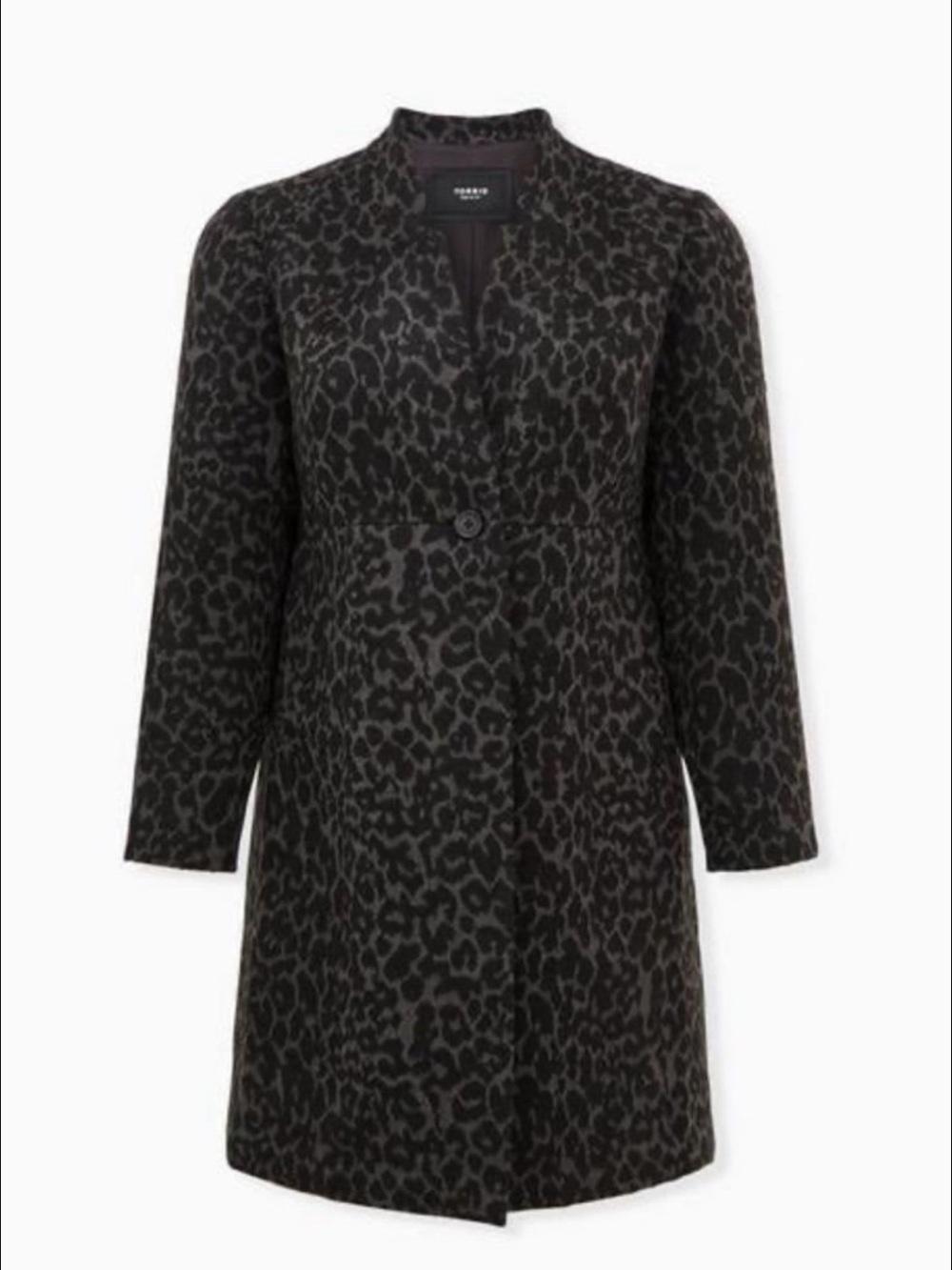 Torrid grey leopard wool blend coat size 1